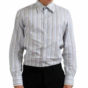 Versace Collection Men's "City" Multi-Color Striped Long Sleeve Dress Shirt